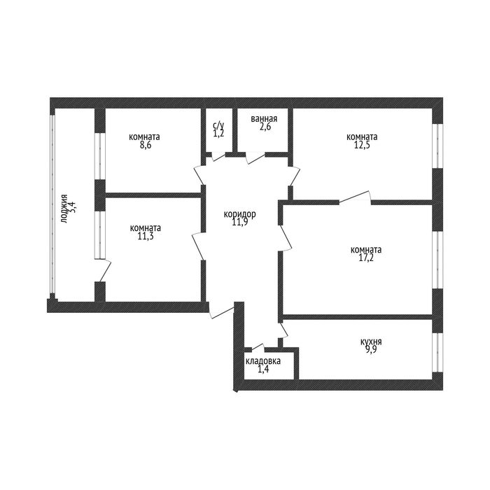 4 ком квартире в центре