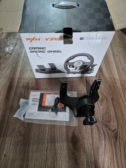 Volan Gaming PXN V3 Pro cu Pedale și Schimbător, Multiplatformă-Grad E