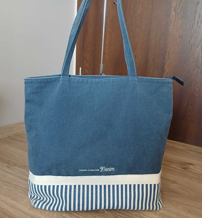 Дамска  тип Tote – Tom Tailor Denim (синя, на райета)