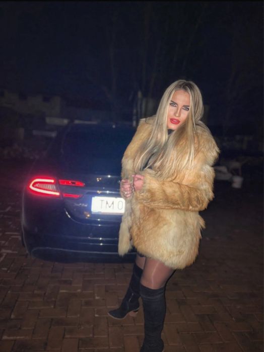 Haina blana naturala  vulpe 100%