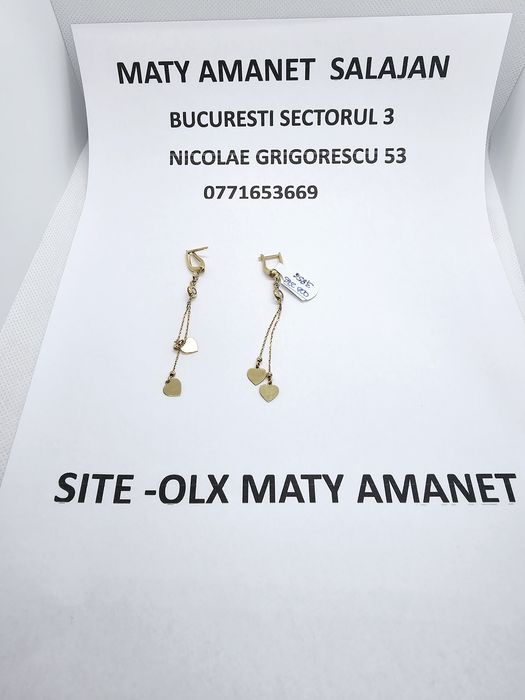 Vand cercei din aur 14 k 3.85 g cod 276