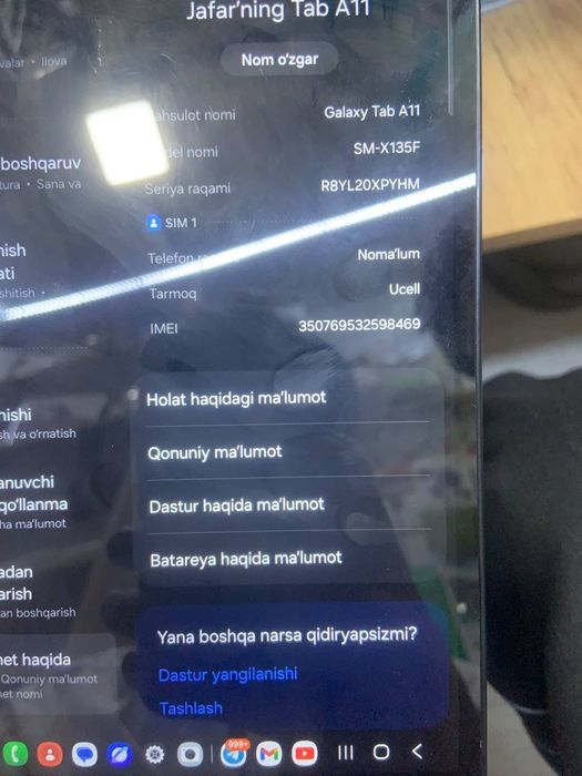 Samsung Tab A11 Srochno sotiladi