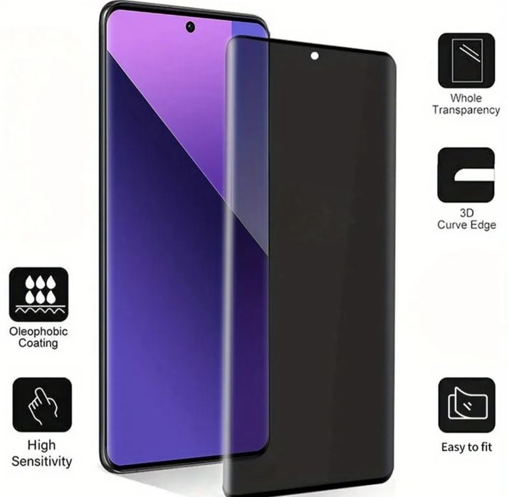 2 броя стъклени протектора против шпиониране за Xiaomi Note 14 Pro +