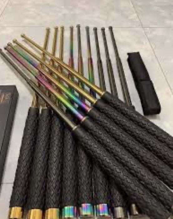 телескопична палка здрава стоманена сгъваема+калъф за колан 64см