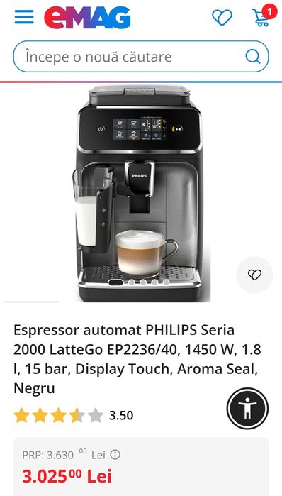 Espressor automat PHILIPS Latte Go