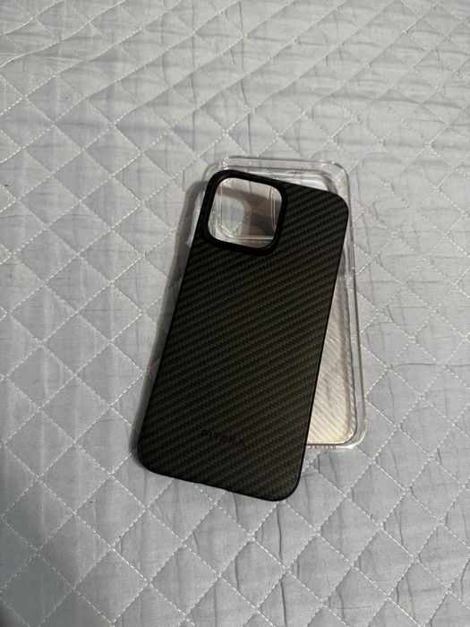 Чехол Pitaka iPhone 15 Pro Max (Оригинал) + прозрачный чехол