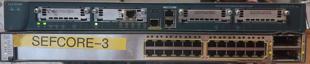 Switch router Cisco Catalyst 3750 e series / Cisco 1760 series