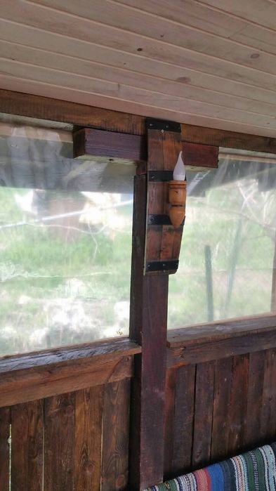 Стенни лампи аплици от автентични реставрирани бъчви с дървени чашки