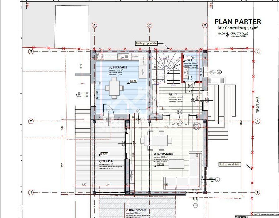 Teren constructii de vanzare zona Piata Cluj cu proiect extindere