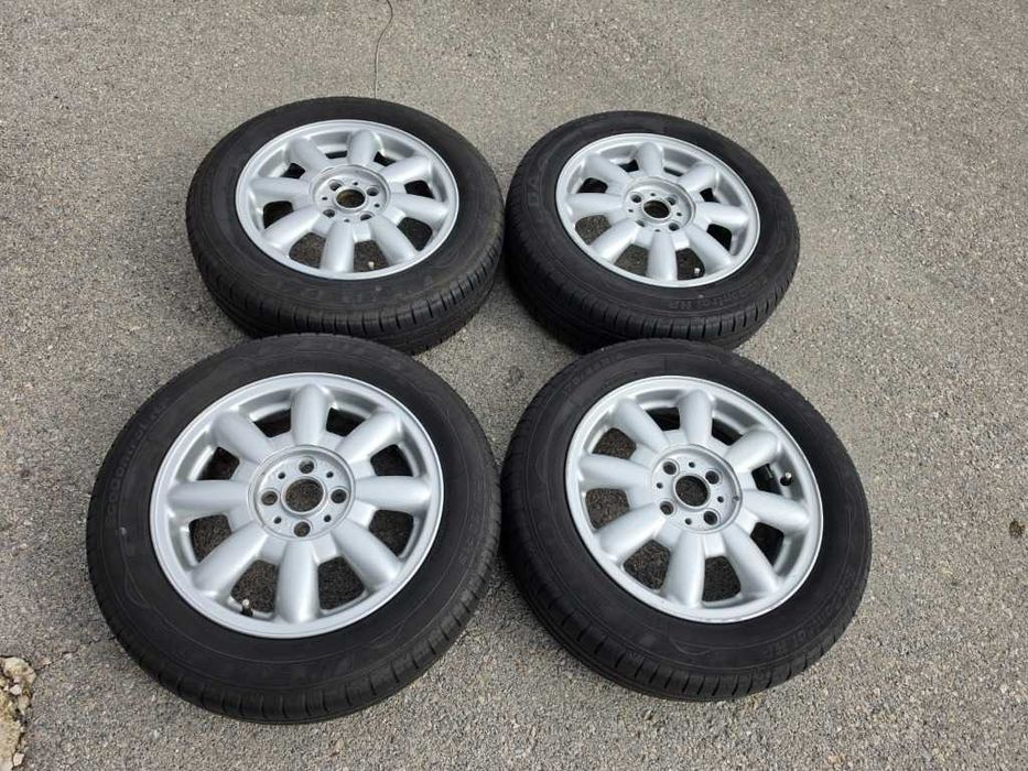 4 бр. Летни гуми 175/65 R15 с алуминиеви джанти 4x100 Mini