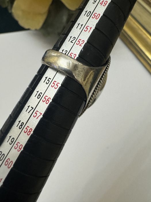 Inel argint 925 cu cuart fumuriu, mare 10 carate.