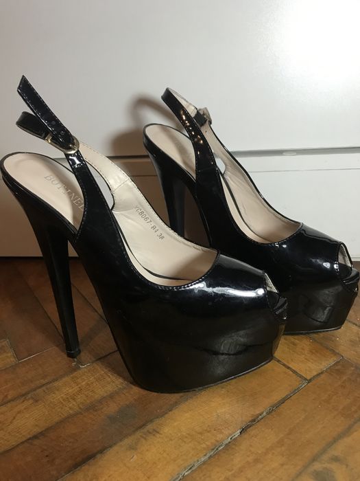 pantofi simpli peep toe si cu 16cm