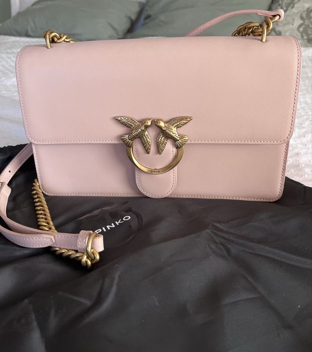 Чанта Pinko бледорозова