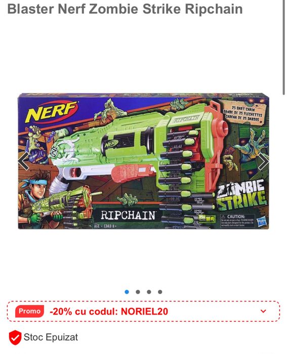 nerf ripchain din editia zombie