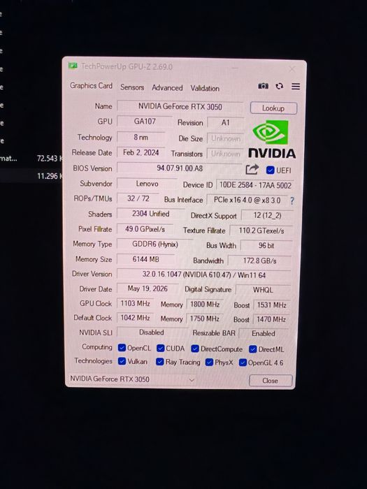 Vând Rtx 3050 6Gb