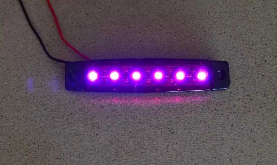 1бр. диодни LED ЛЕД габарити с 6 SMD диода 12-24V "рибки" , 6 цвята