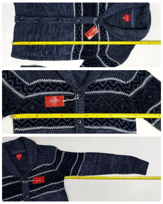 Guess cardigan nou ptr. bărbați, pulovar tricotat in dungi, cu nasturi, măsura M