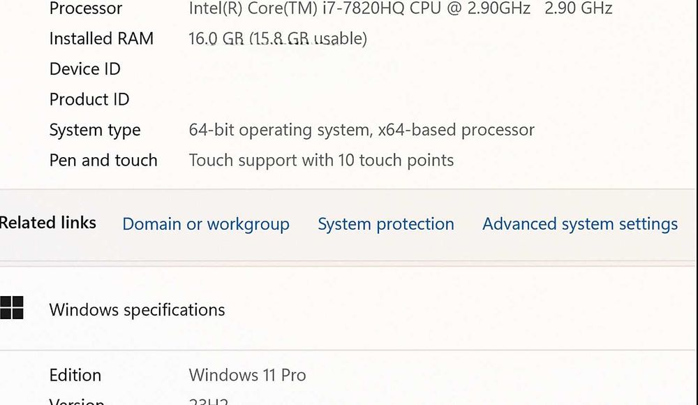 Laptop / Ultrabook Dell Precision 5520 Display 4K Ultra HD Touchscreen i7 16GB 500GB