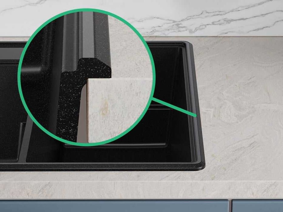 Графит кухненска гранитна мивка Париж 80 Work&Store 780 x 530 мм