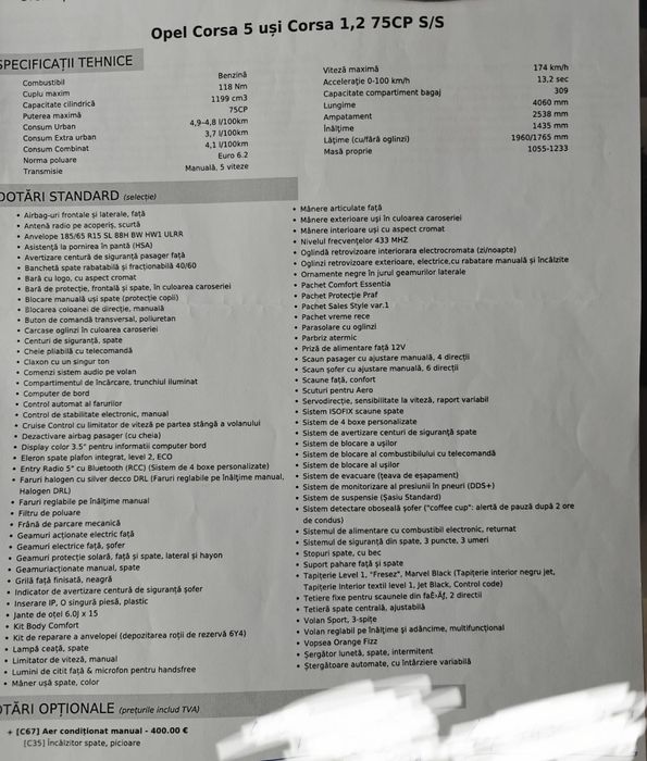 Opel Corsa 1.2 75cp 2020 40.000 km