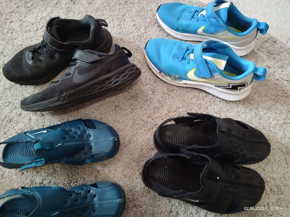 2 чифта сандали Найк и два чифта маратонки Nike