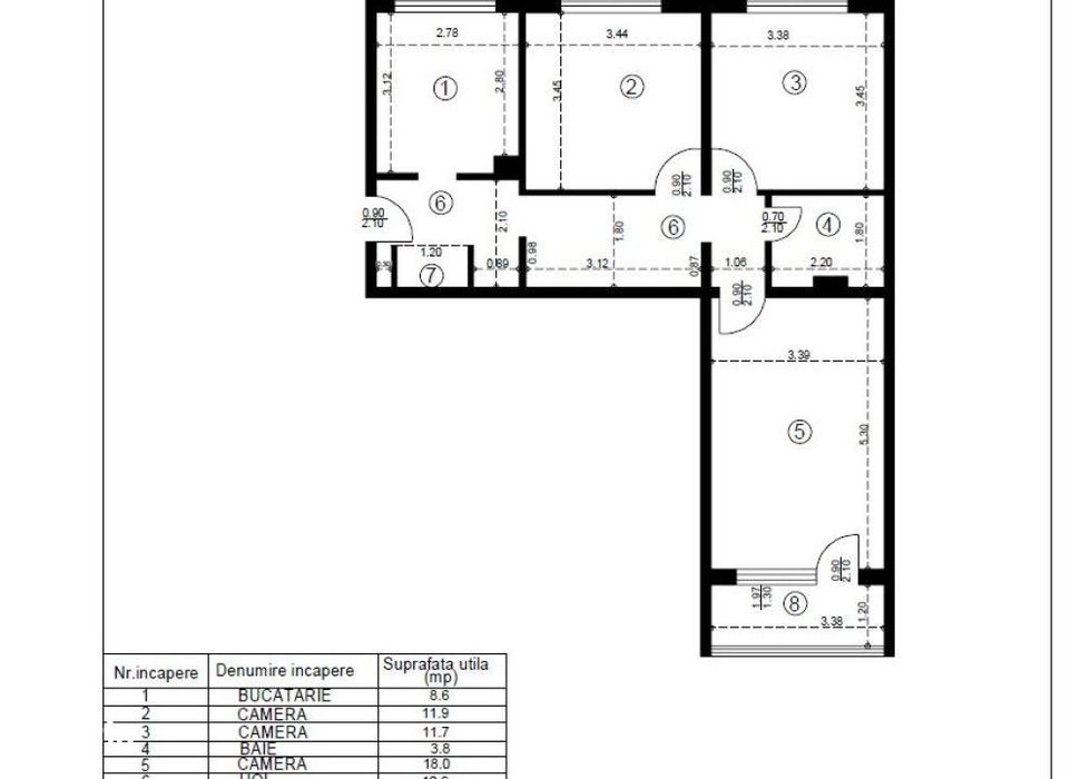Apartament  3 camere Alexandru cel Bun , 72 metri, etaj 10 Cod:162844