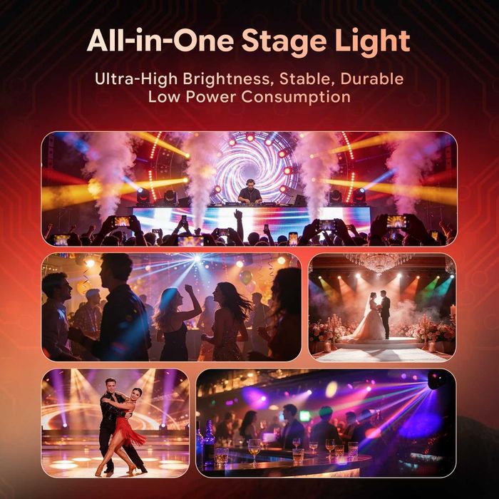LED Disco de 30 W cu telecomandă, LED RGBW 6 în 1 pentru scenă, lumini de petrecere DJ DMX512 stroboscop disco