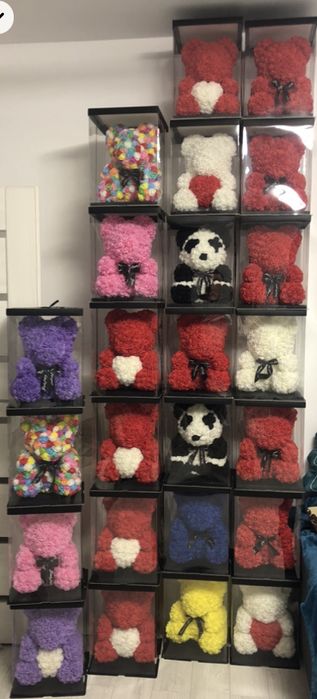 Urs din trandafiri de spuma diverse culori ideal cadou 40 cm 170 lei