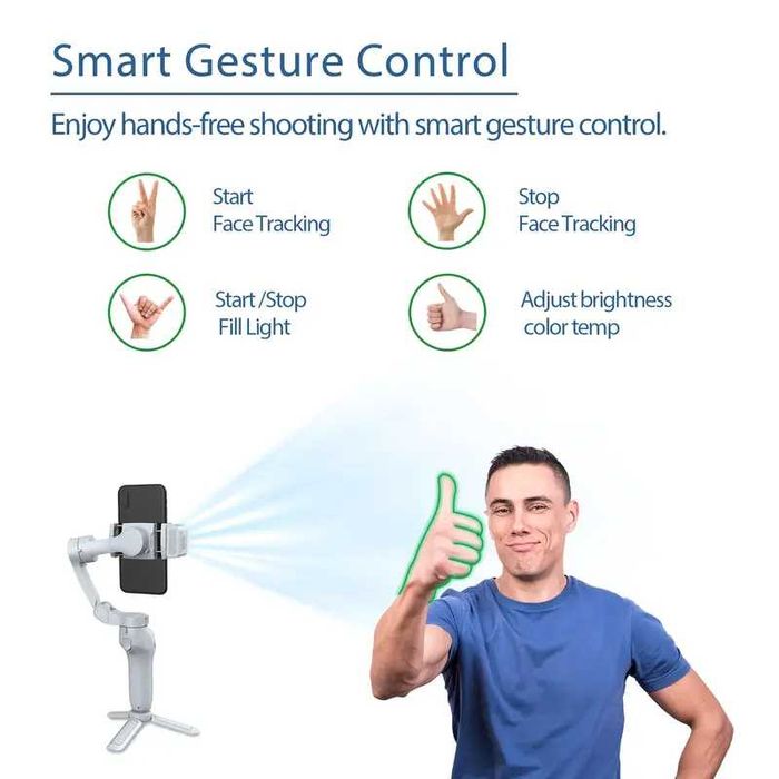 L7Cpro+ Смартфон Видео Гимбал Стабилизатор, AI управление RGB светлина