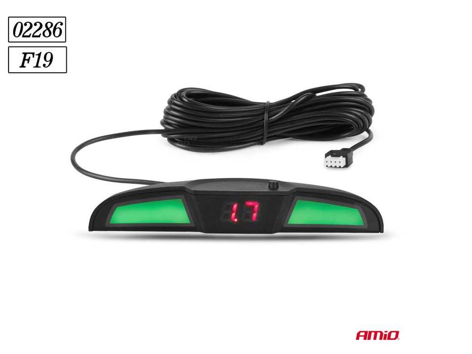 Парктроник за товарни автомобили AMIO / 4 сенора / Ф19 / ЧЕРНИ / 02286