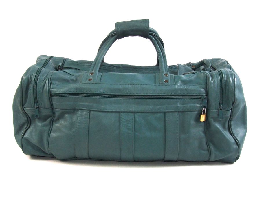 Geanta de voiaj, mare, culoare turcoaz, piele naturala fina, Made in Germany, NOUA