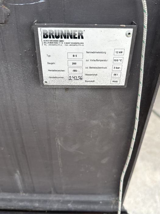 Șemineu cu apă BRUNNER B5 12kW Germania | 58L rezervor apă | Pentru calorifere și încălzire centrală
