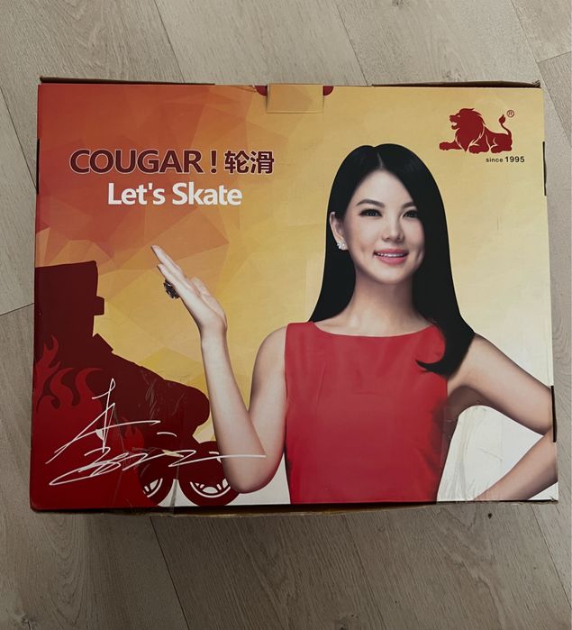 Ролики COUGAR оригинал. 38-41 размер. б/у. Защитники новые.