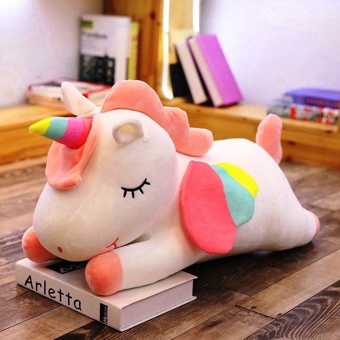 Плюшен Еднорог, 35см, Розов, Бял , Жълт