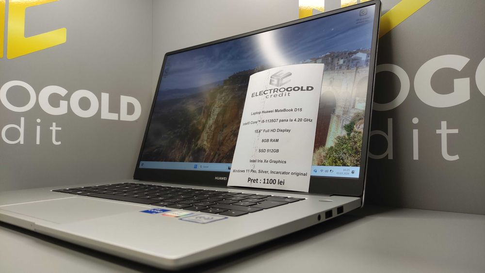 Laptop Huawei D15/I5-11Gen/8GB RAM/SSD 512GB/15.6 FHD/Iris Xe/Win.11