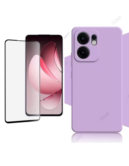 Husa Stylish Colorata si Folie Sticla Xiaomi Redmi Note 14 14C 14T PRO