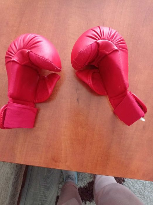 Ръкавици без пръсти за карате, червени, размер М