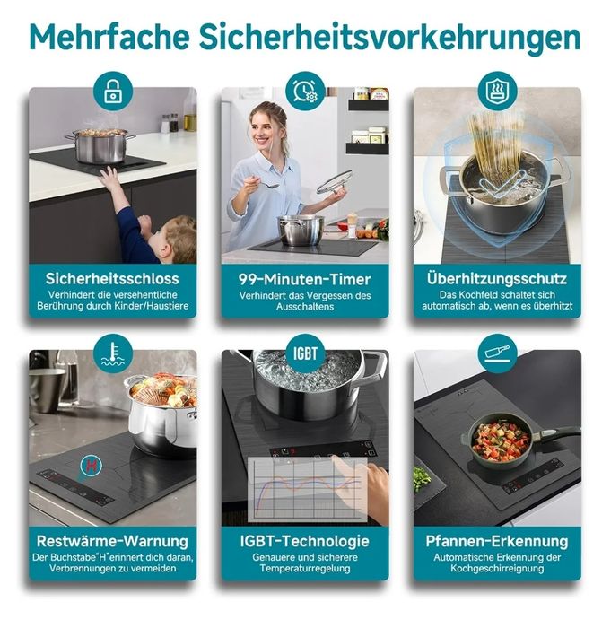 Plită inducție Amzchef touchscreen 3300w 2 zone