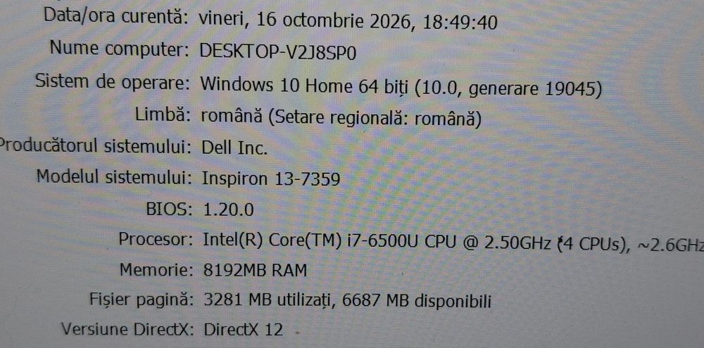 Dell Inspiron 2in1 model 13-7359 de 13,3" i7 6500u 8gb ram 256gb ssd