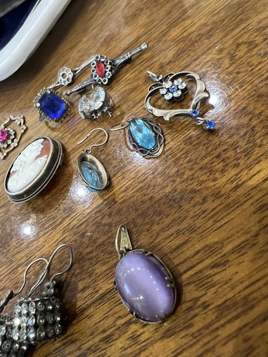 Украшения серебро . 875/916 серьги , броши , кольца