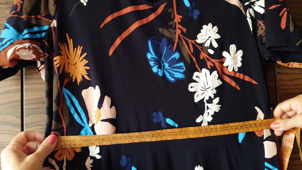 Rochie de vara cu flori M din bumbac, elastan