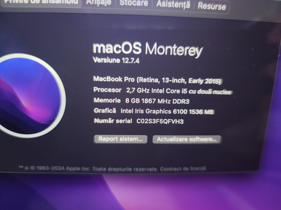 Laptop Apple MacBook Pro 13 inch-early 2015