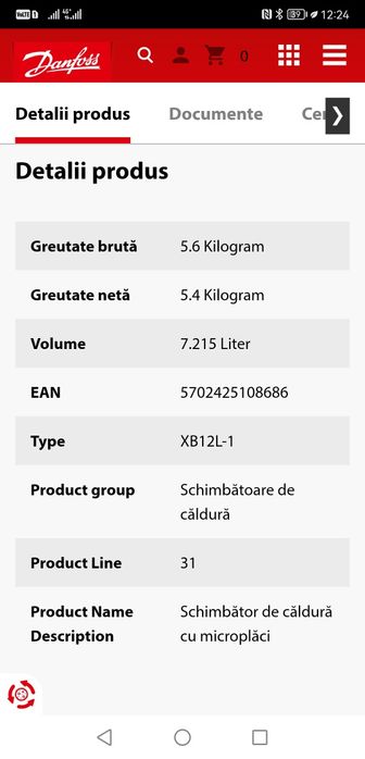 Schimbator de căldură brazat din inox Danfoss  încălzire sau piscina