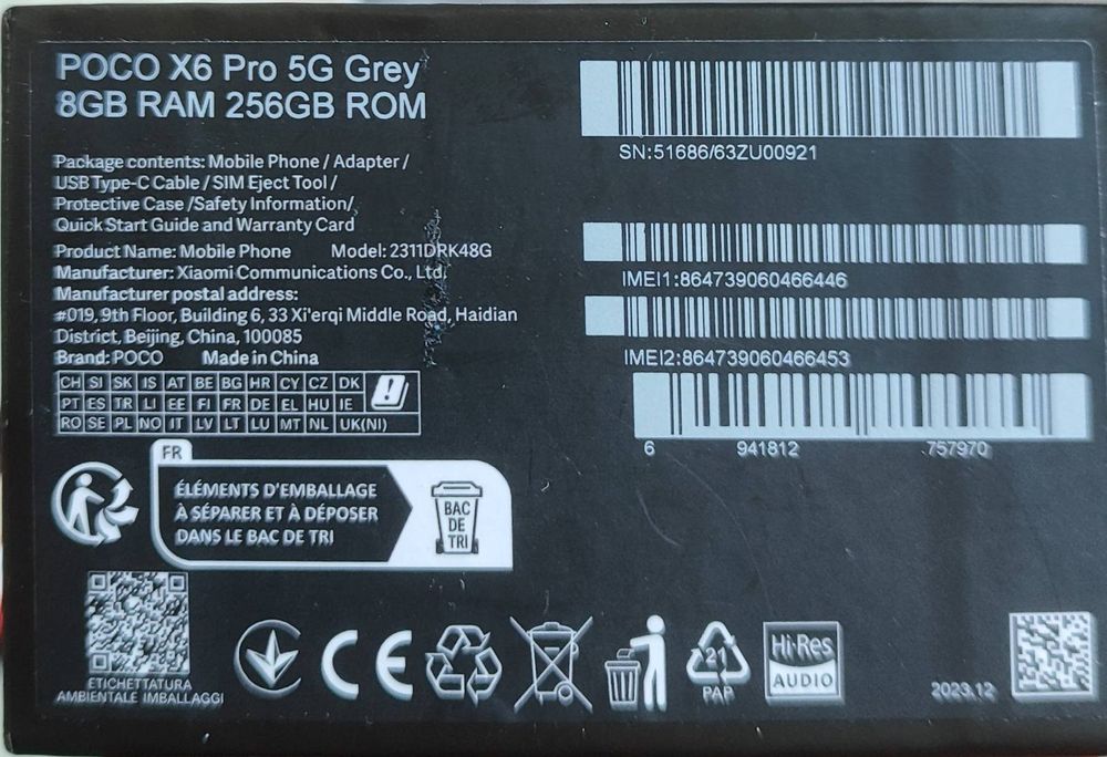 Poco X6 Pro 5G  8GB/256GB