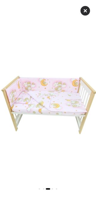 Lenjerie de patut bebe ursulet roz