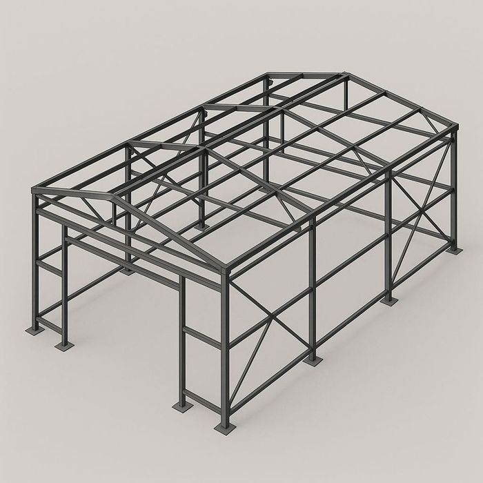 Structura metalica 8x15x4ml stâlpi ferme grinzi