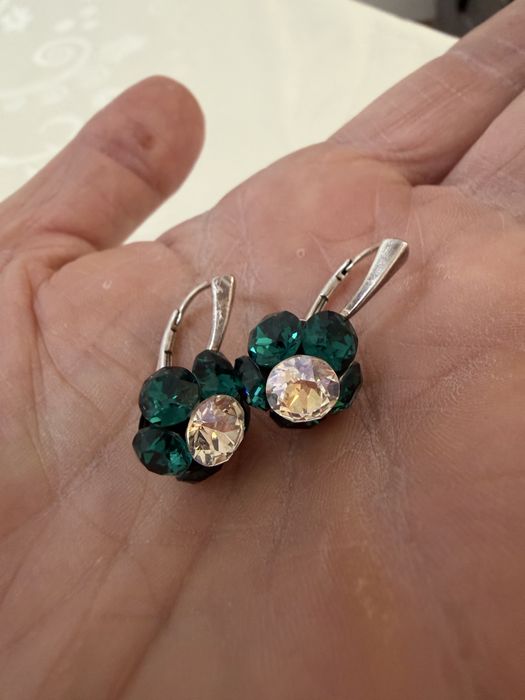 Cercei superbi din argint cu pietre swarovski