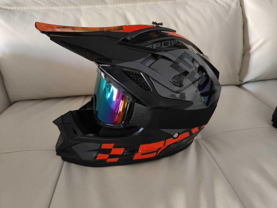 Casca Motocicleta Enduro Moto Cross Off Road Trotineta Electrica Kukirin X1 G2 G4 Casca Moto EDX + Ochelari