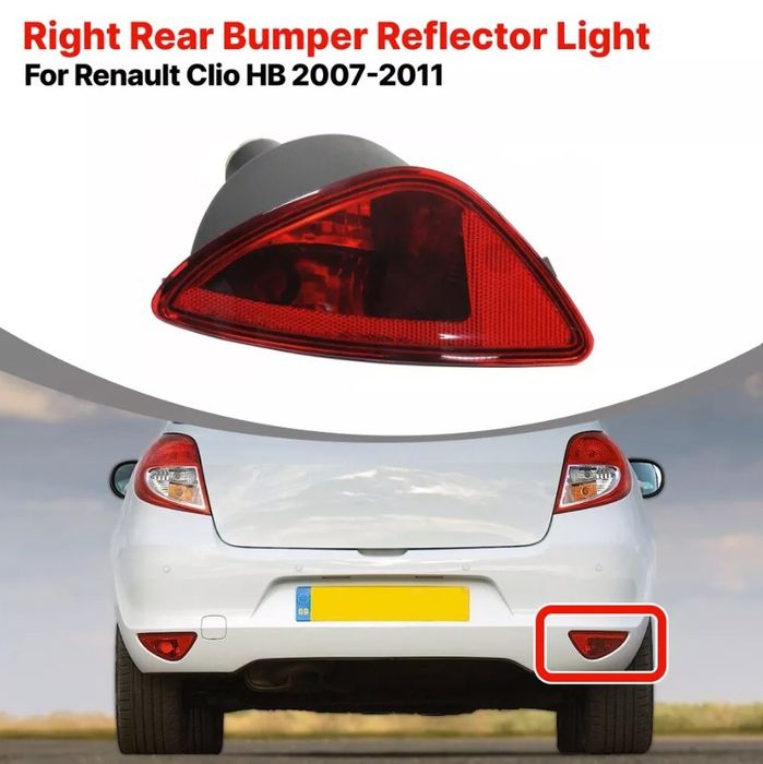 Заден десен халоген за мъгла, Renault, Clio III 3, Хечбек, Без фасунга