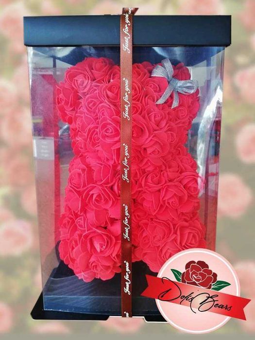 Мече от вечни рози. Перфектният подарък за любим човек